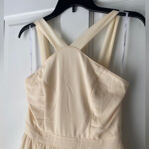 Lulu’s Ivory Dress - small - bridesmaid formal high neck halter top